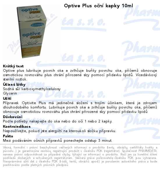 Optive Plus oÄŤnĂ­ kapky 10ml