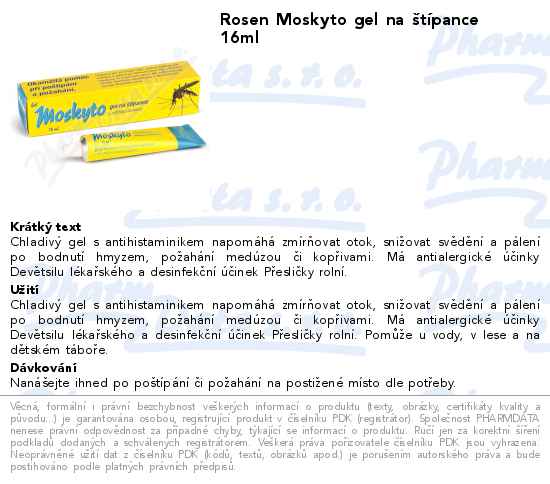 Rosen Moskyto gel na ĹˇtĂ­pance 16ml