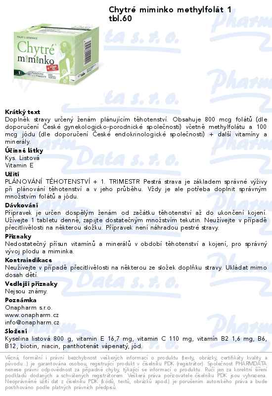 ChytrĂ© miminko methylfolĂˇt 1 tbl.60