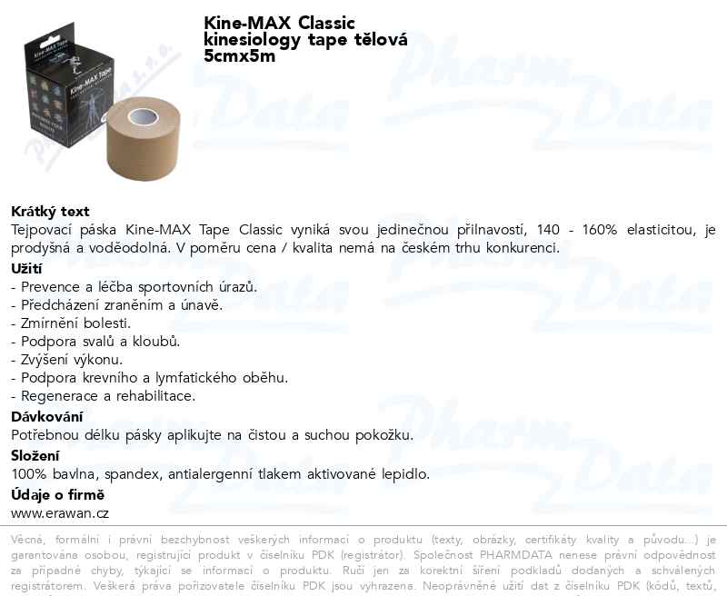 Kine-MAX Classic kinesiology tape tÄ›l. 5cmx5m