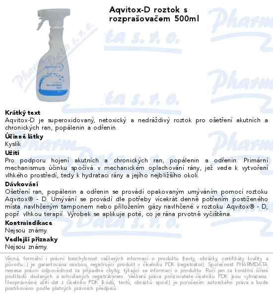 Aqvitox-D roztok s rozpraĹˇovaÄŤem 500ml