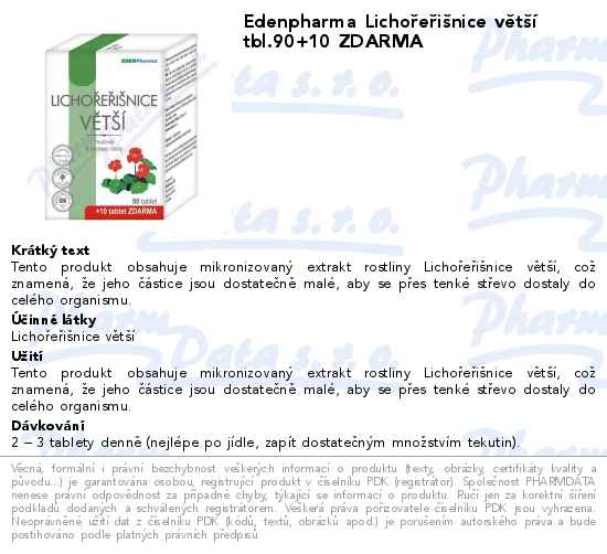 Edenpharma LichoĹ™eĹ™iĹˇnice vÄ›tĹˇĂ­ tbl.90+10 ZDARMA