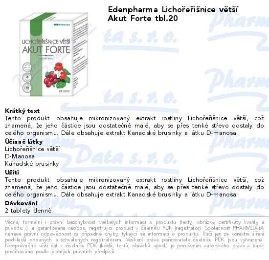 Edenpharma LichoĹ™eĹ™iĹˇnice vÄ›tĹˇĂ­ Akut Forte tbl.20