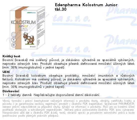 Edenpharma Kolostrum Junior tbl.30