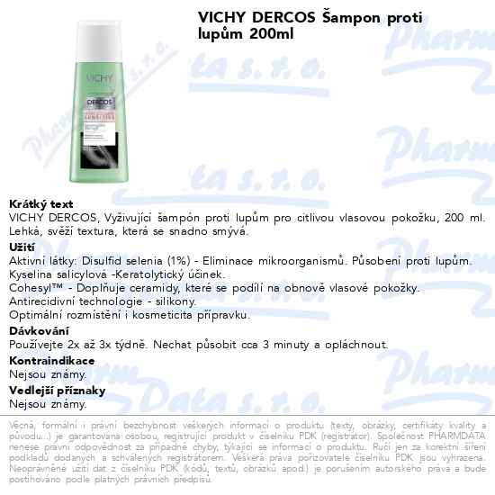 VICHY DERCOS Ĺ ampon proti lupĹŻm 200ml