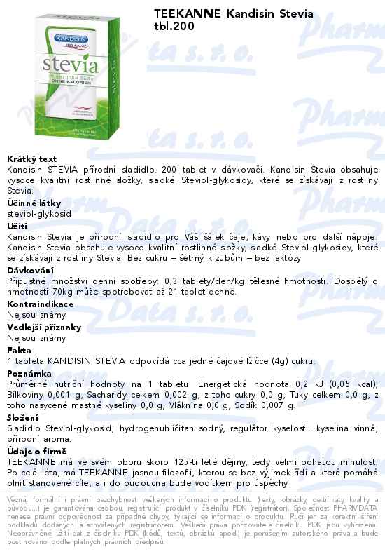 TEEKANNE Kandisin Stevia tbl.200