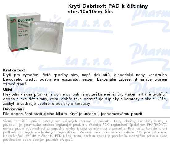KrytĂ­ Debrisoft PAD k ÄŤiĹˇt.rĂˇny ster.10x10cm 5ks