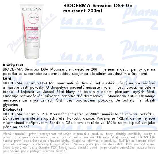 BIODERMA Sensibio DS+ Gel moussant 200ml