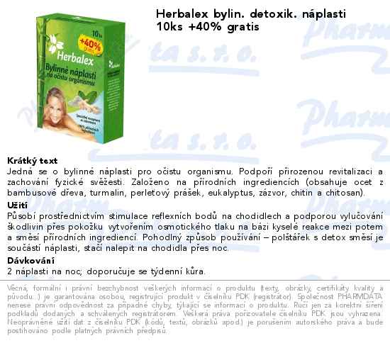 Herbalex bylin. detoxik. nĂˇplasti 10ks +40% gratis