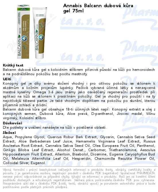 Annabis Balcann dubovĂˇ kĹŻra gel 75ml