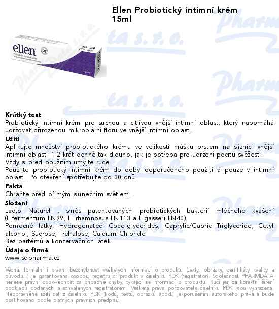 Ellen ProbiotickĂ˝ intimnĂ­ krĂ©m 15ml