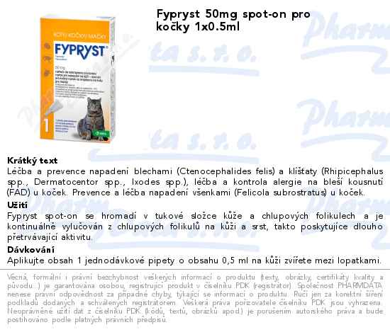 Fypryst Cat 1x0.5ml spot-on pro koÄŤky