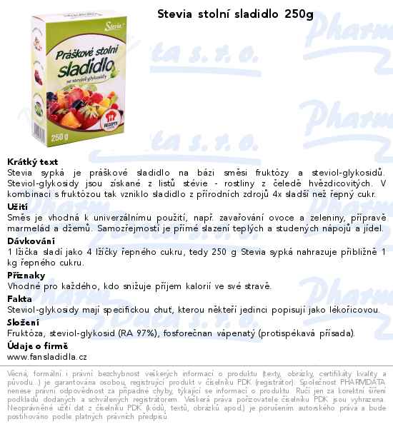 Stevia stolnĂ­ sladidlo 250g