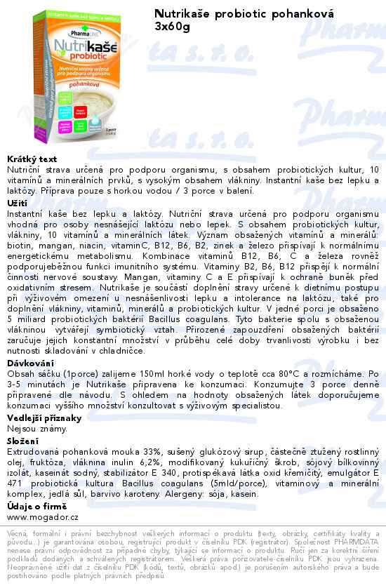 NutrikaĹˇe probiotic pohankovĂˇ 3x60g