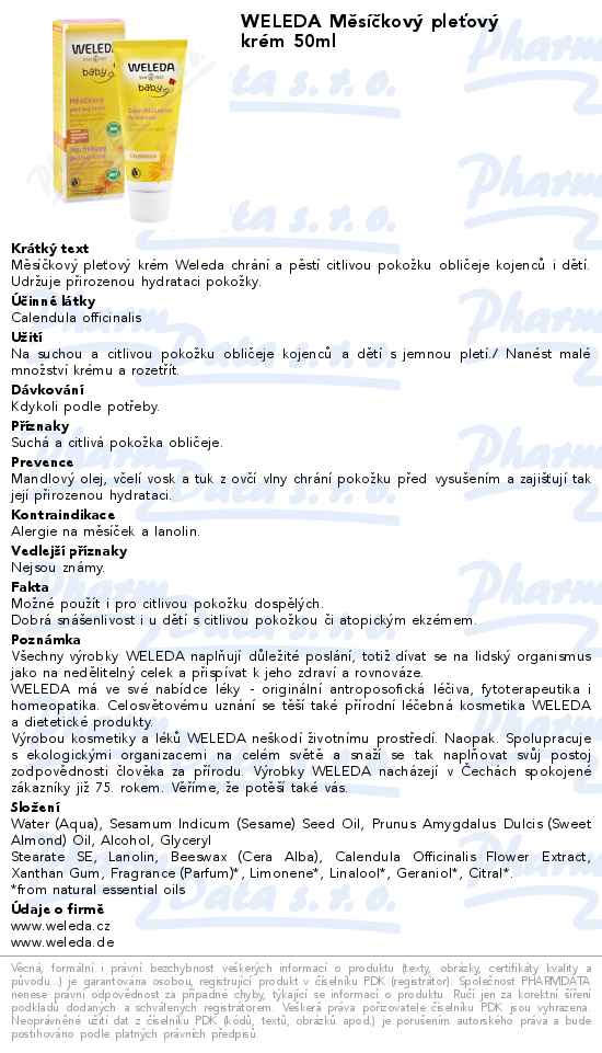 WELEDA MÄ›sĂ­ÄŤkovĂ˝ pleĹĄovĂ˝ krĂ©m 50ml