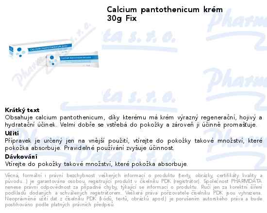 Calcium pantothenicum krĂ©m 30g Fix