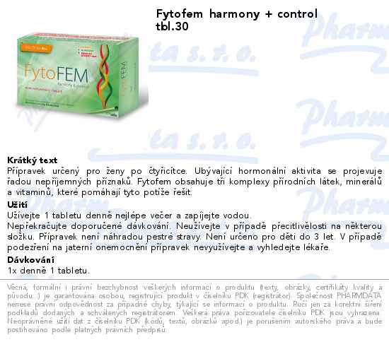 Fytofem harmony + control tbl.30