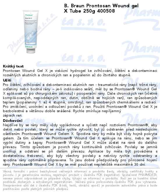 B. Braun Prontosan Wound gel X Tube 250g 400508