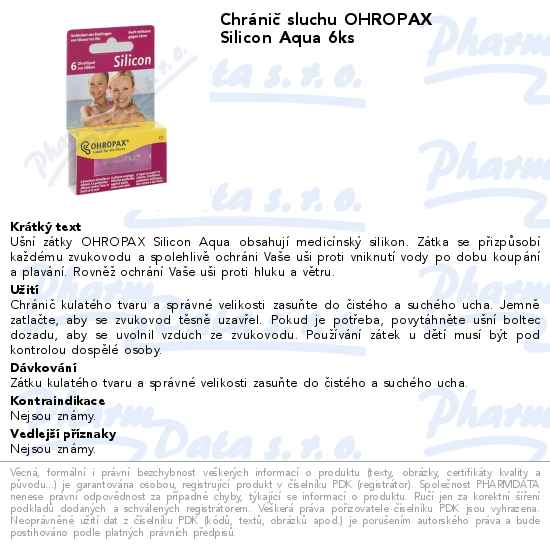 ChrĂˇniÄŤ sluchu OHROPAX Silicon Aqua 6ks