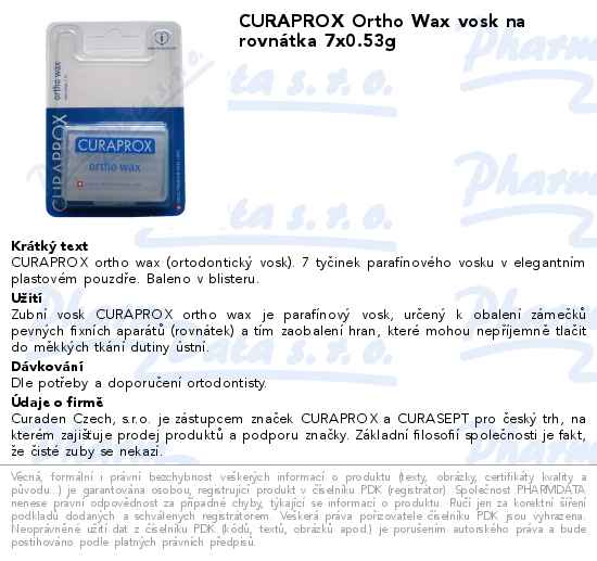 CURAPROX Ortho wax 7x0.53g vosk na rovnĂˇtka