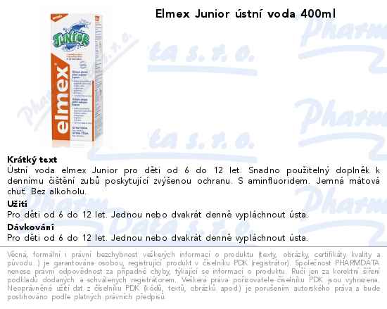 Elmex Junior ĂşstnĂ­ voda 400ml