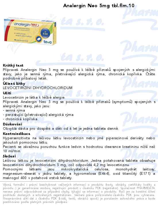 Analergin Neo 5mg tbl.flm.10