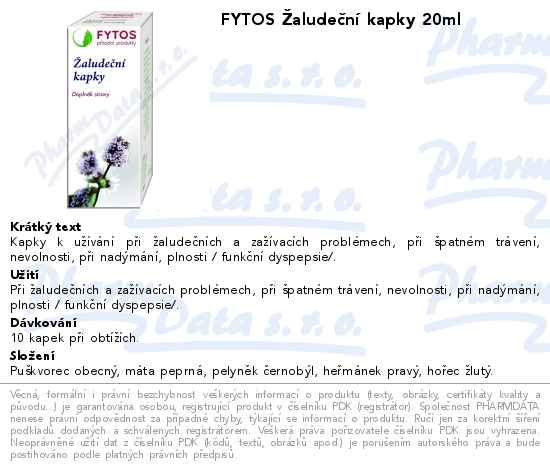 FYTOS Ĺ˝aludeÄŤnĂ­ kapky 20ml