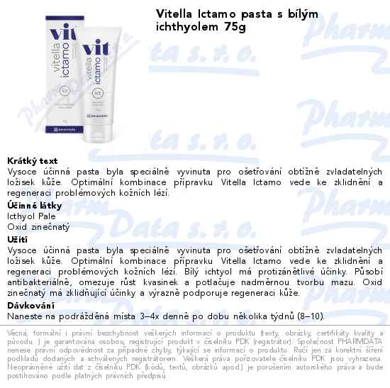 Vitella Ictamo pasta s bĂ­lĂ˝m ichthyolem 75g