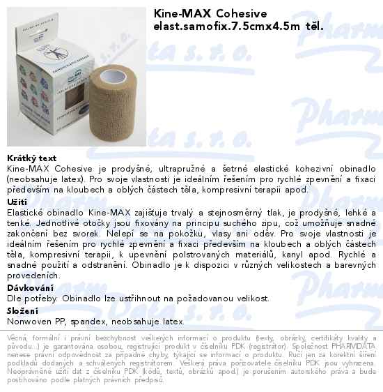 Kine-MAX Cohesive elast.samofix.7.5cmx4.5m tÄ›l.