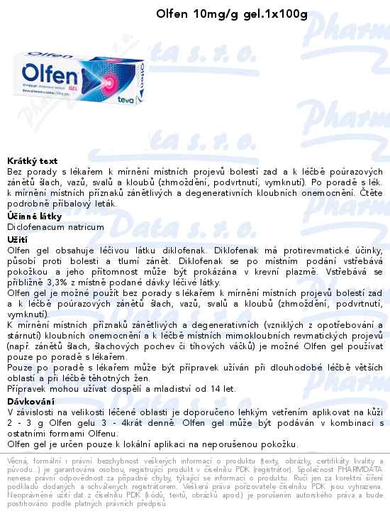 Olfen 10mg/g gel.1x100g