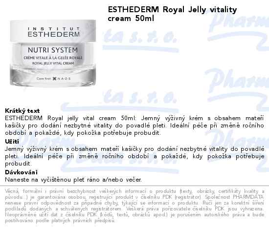 ESTHEDERM Royal Jelly vitality cream 50ml