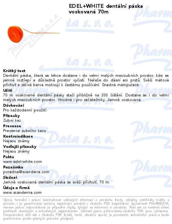EDEL+WHITE dentĂˇlnĂ­ pĂˇska voskovanĂˇ 70m