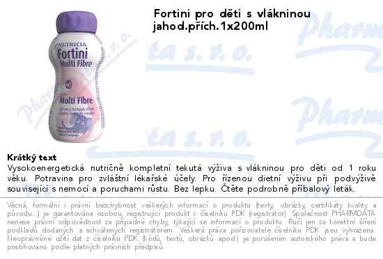 Fortini pro dÄ›ti s vlĂˇkninou jahod.pĹ™Ă­ch.1x200ml