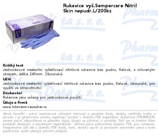 Rukavice vyĹˇ.Sempercare Nitril Skin nepudr.L/200ks
