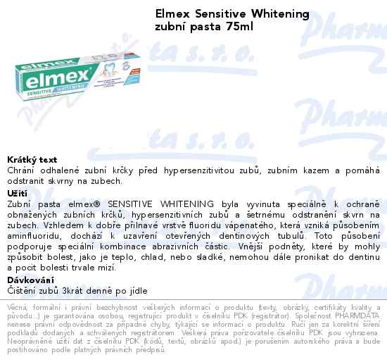 Elmex Sensitive Whitening zubnĂ­ pasta 75ml