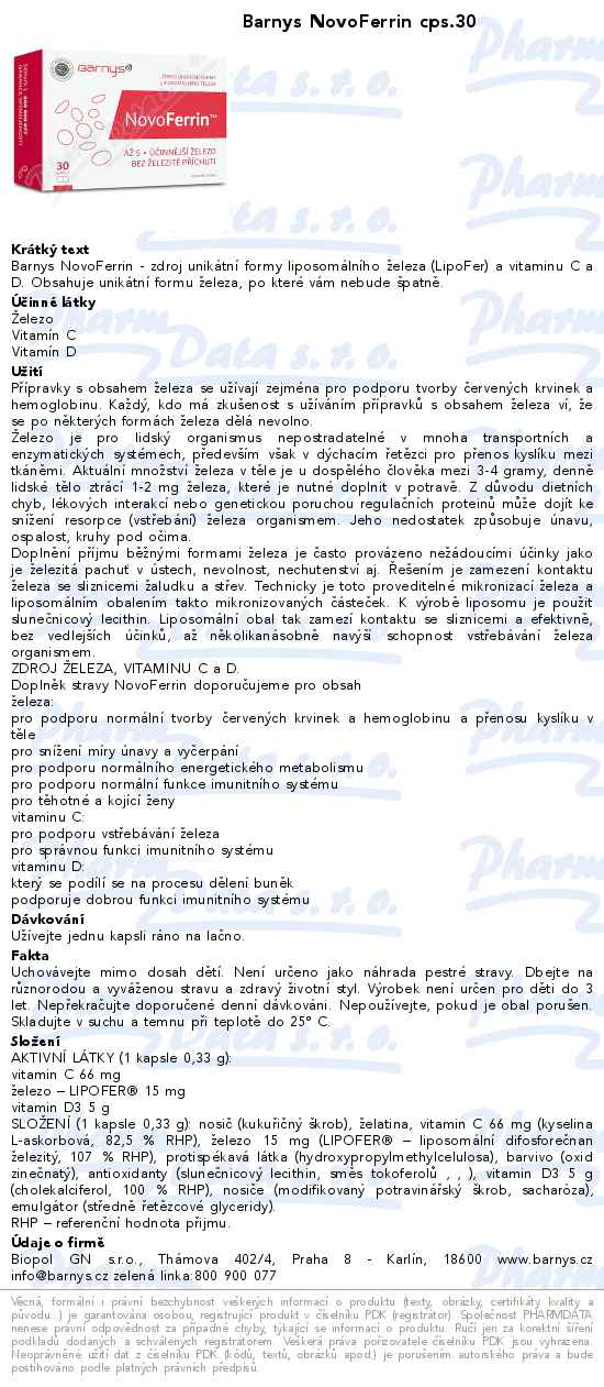 Barnys NovoFerrin cps.30