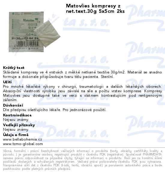 Matovlies kompresy z net.text.30g 5x5cm 2ks