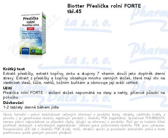 Biotter PĹ™esliÄŤka rolnĂ­ FORTE tbl.45