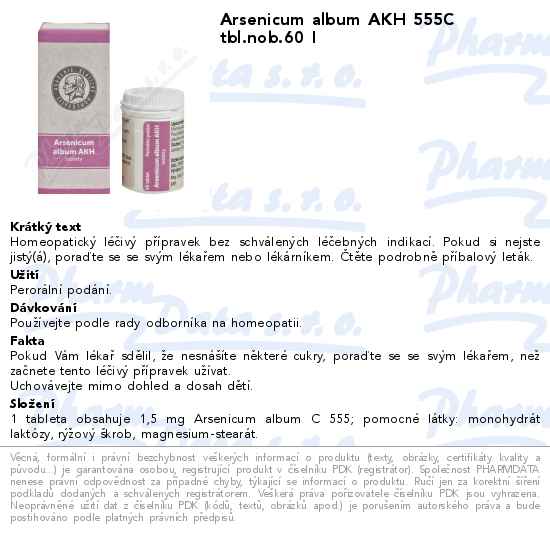 Arsenicum album AKH 555C tbl.nob.60 I