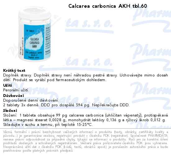 Calcarea carbonica AKH tbl.60