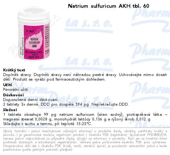Natrium sulfuricum AKH tbl. 60