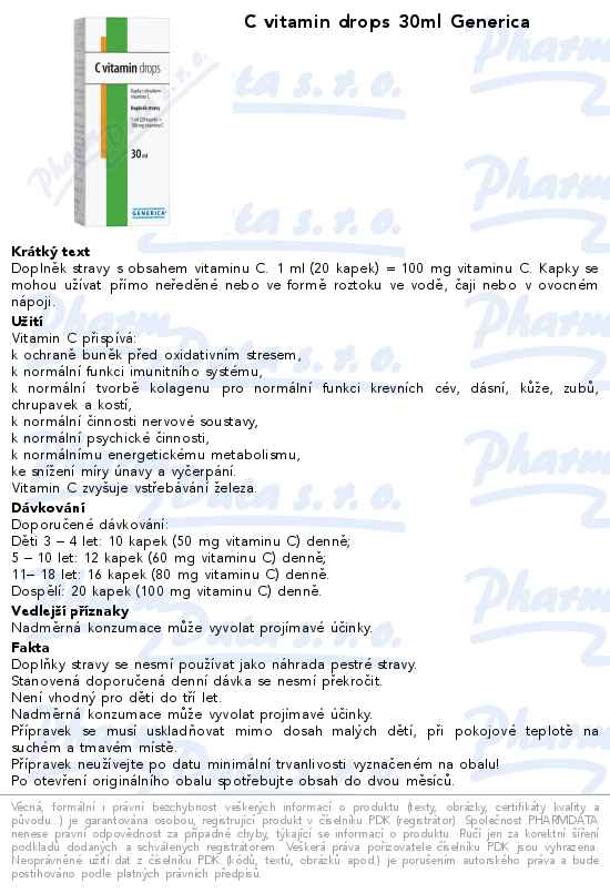 C vitamin drops Generica 30ml