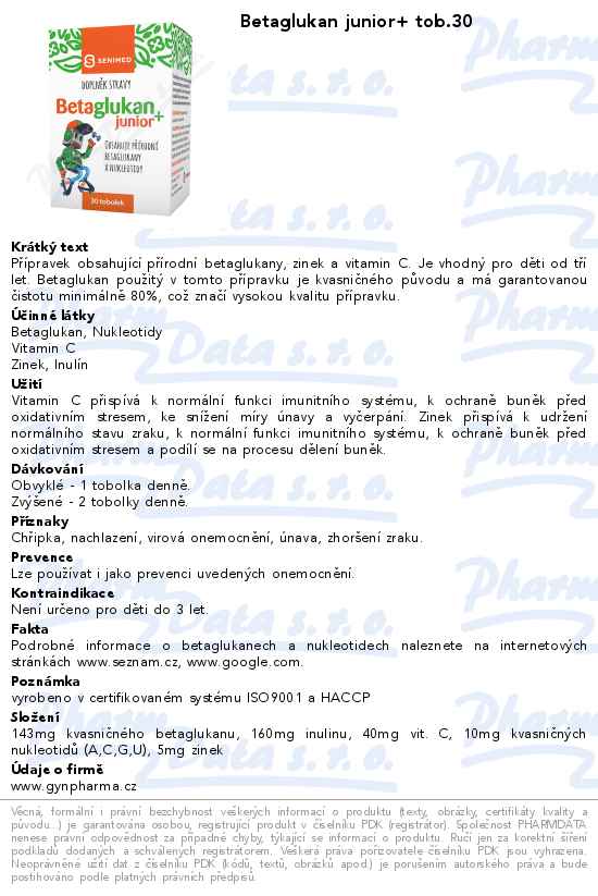 Betaglukan junior+ tob.30
