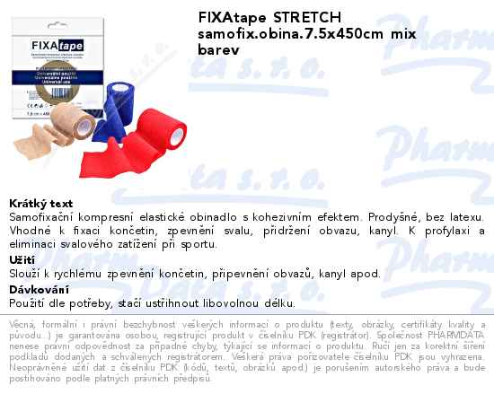 FIXAtape STRETCH samofix.obina.7.5x450cm mix barev