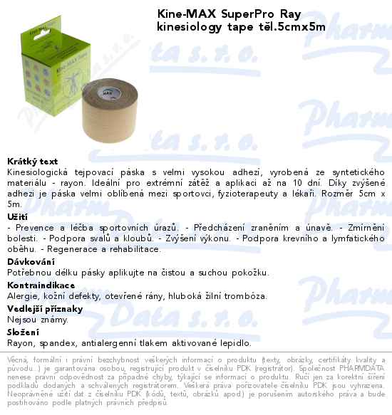 Kine-MAX SuperPro Ray kinesiology tape tÄ›l.5cmx5m