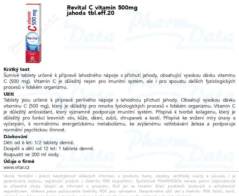 Revital C vitamin 500mg jahoda tbl.eff.20