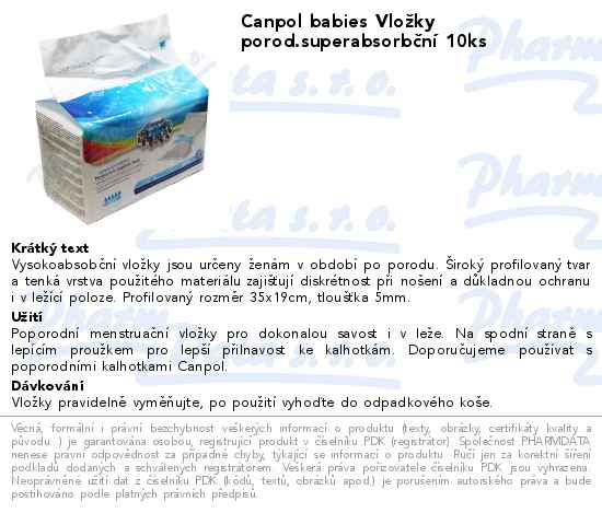 CANPOL BABIES vloĹľky porod.superabsorbÄŤnĂ­ 10ks