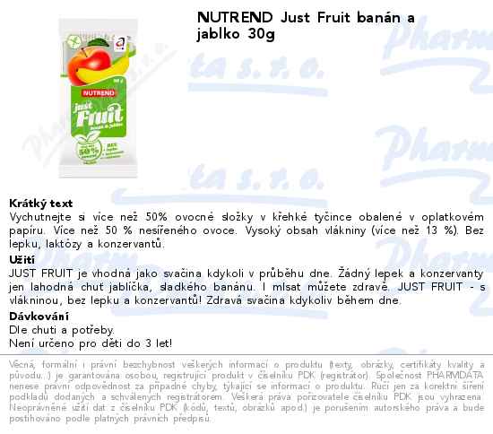 NUTREND Just Fruit banĂˇn a jablko 30g