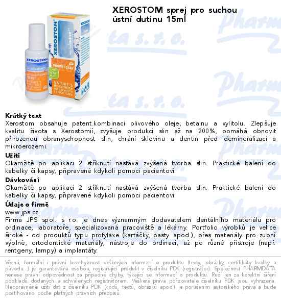 XEROSTOM sprej pro suchou ĂşstnĂ­ dutinu 15ml