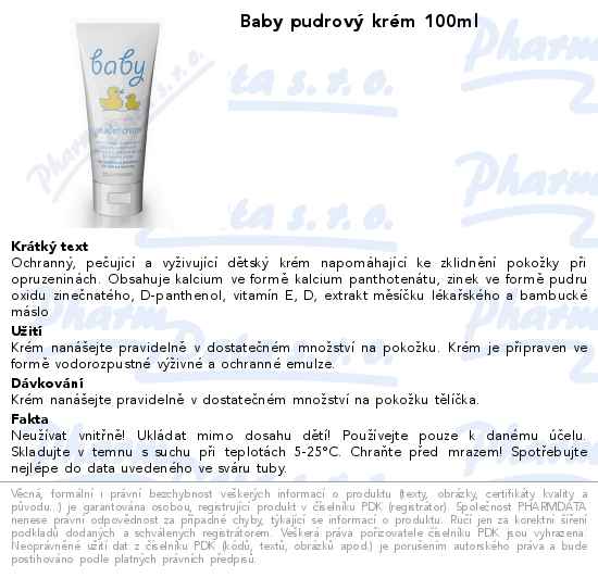 Baby pudrovĂ˝ krĂ©m 100ml